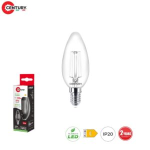 Lampada candela LED a Filamento Bianco E14 4w Luce Natura 470 Lumen Incanto White